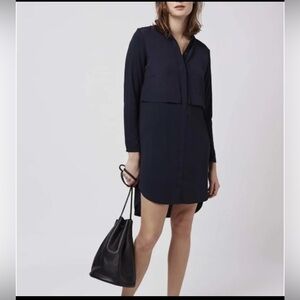 TOPSHOP Long Sleeve Buttondown Shirt Dress